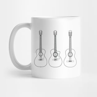 Acoustic Guitar Collection Outline Light Theme Mug